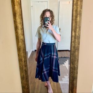 Vintage A-line wool blend skirt